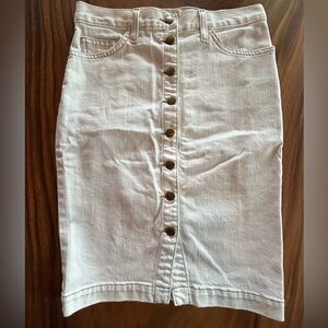 Current/Elliott Off-white Denim Button Pencil Skirt Sz 27